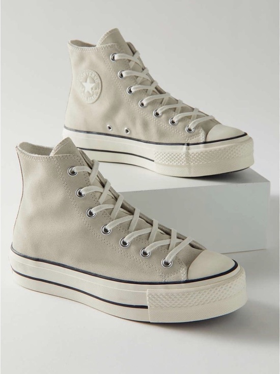 Converse Shoes - Converse suede Platform Chuck Taylor High-Top Sneakers in Natural grey 90’s Y2K